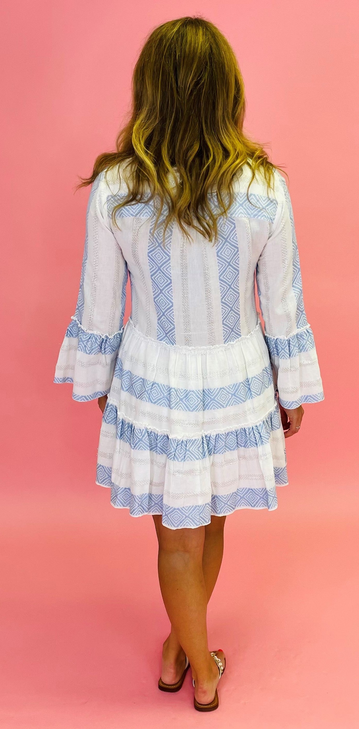 Blue and White Dress