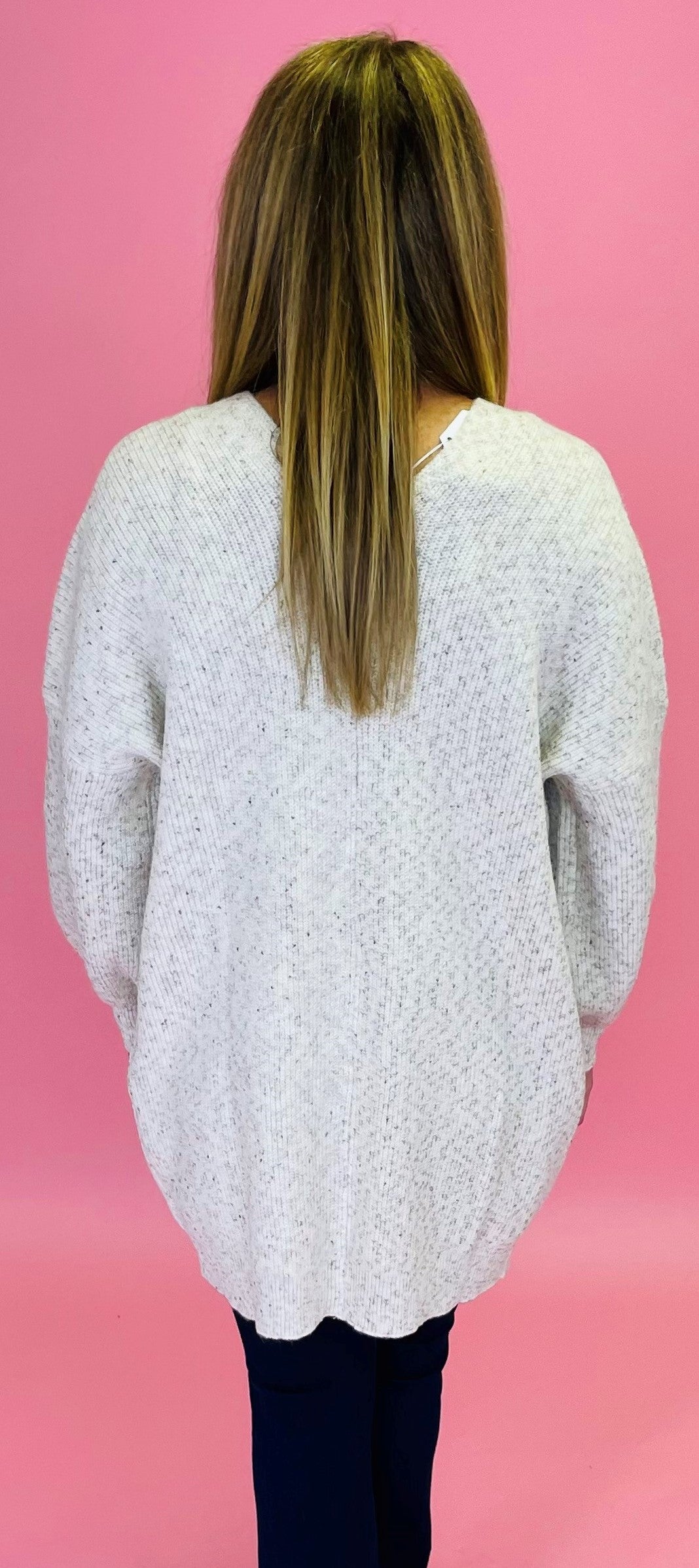 Mixed Yarn Sweater Knit Cardigan