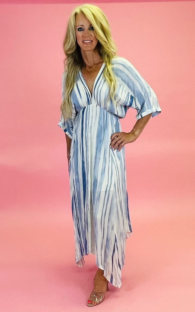 Blue Ivory Dolman Dress