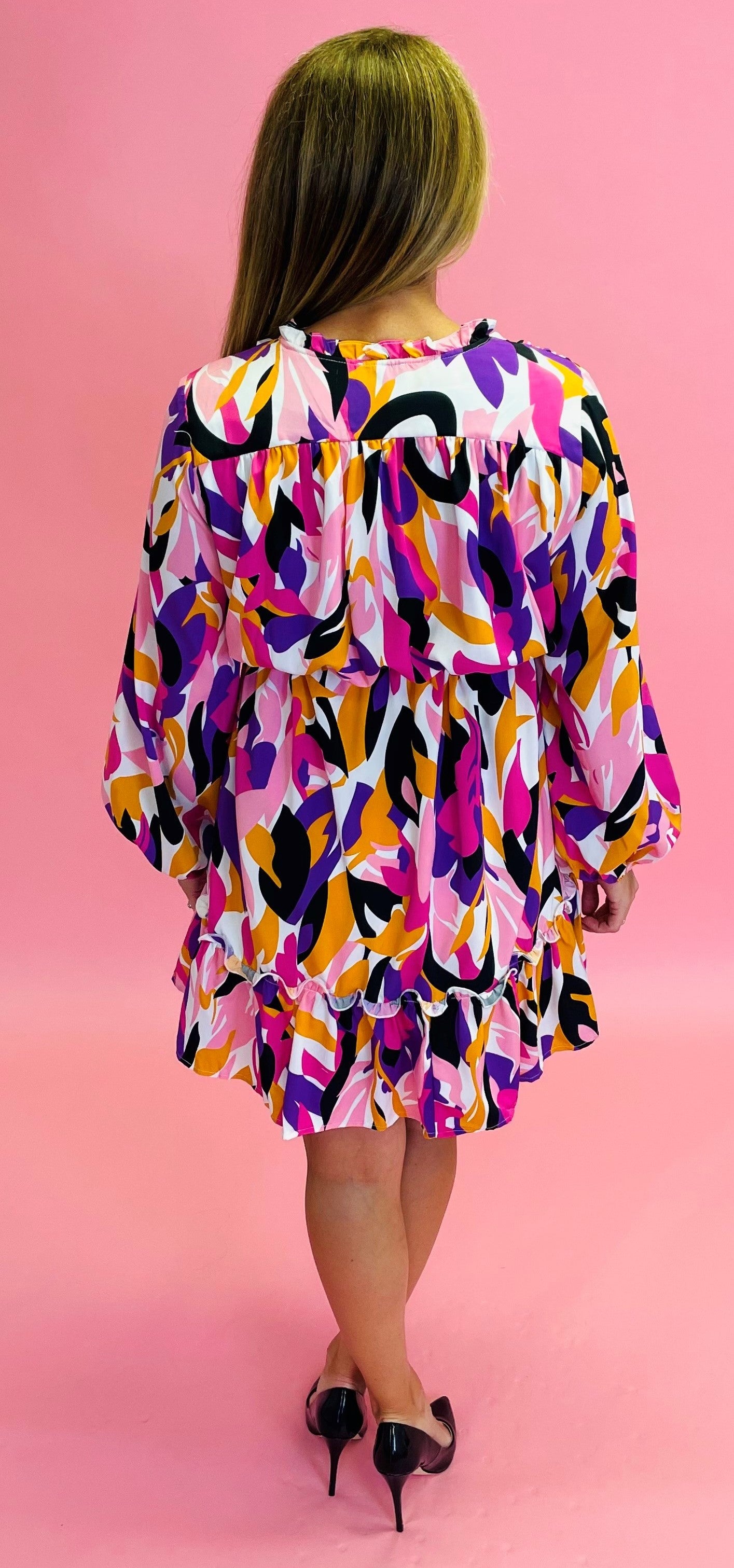 Pink Figured Mix Dress