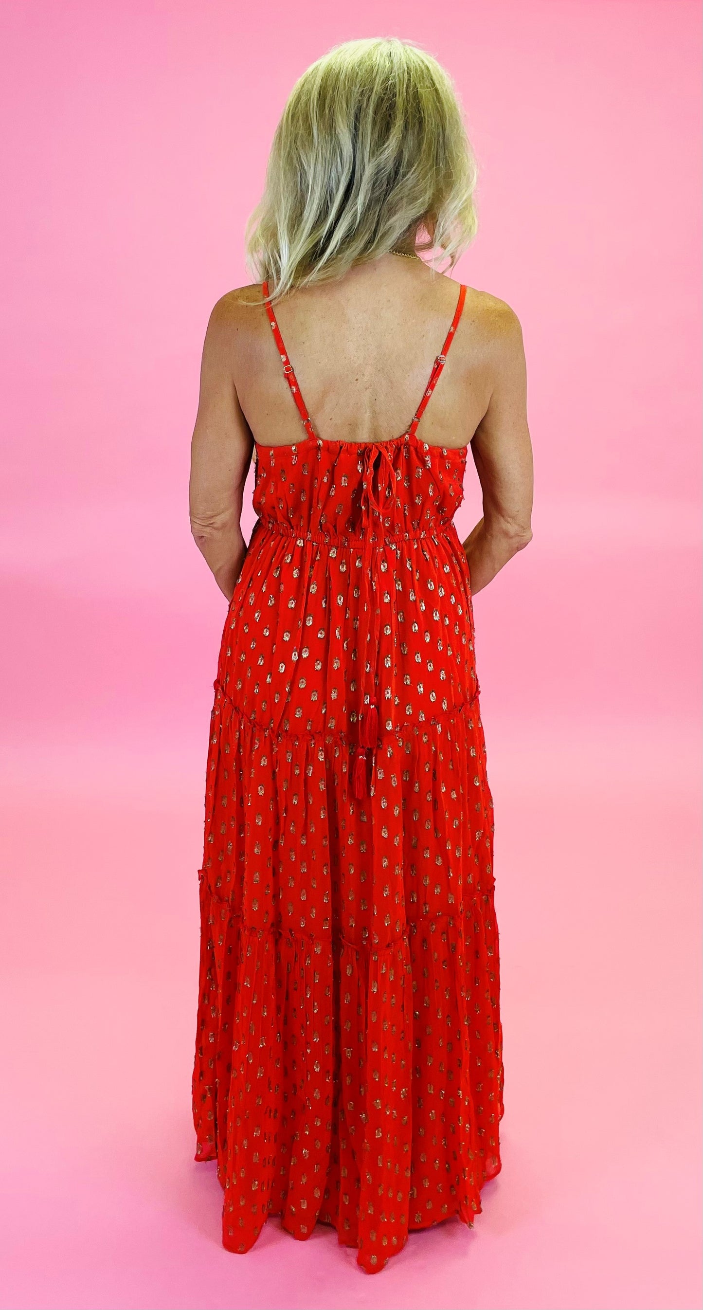 Orange Gold Maxi Dress