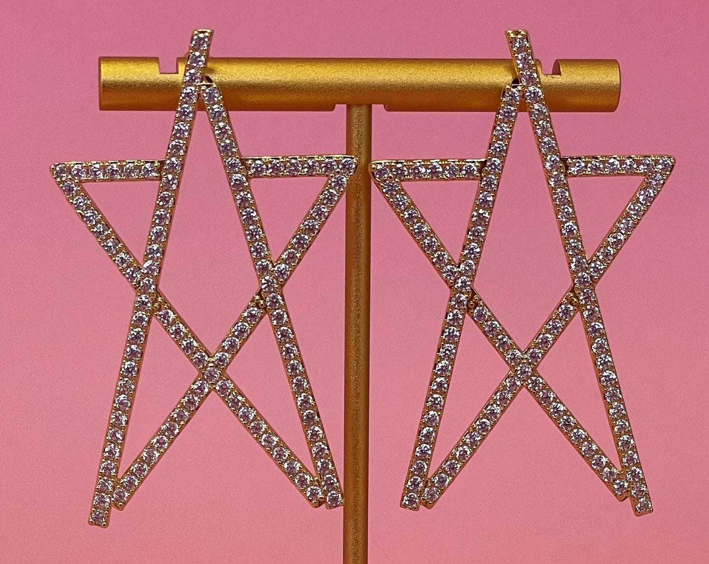 Rhinestone Star Outline Earrings