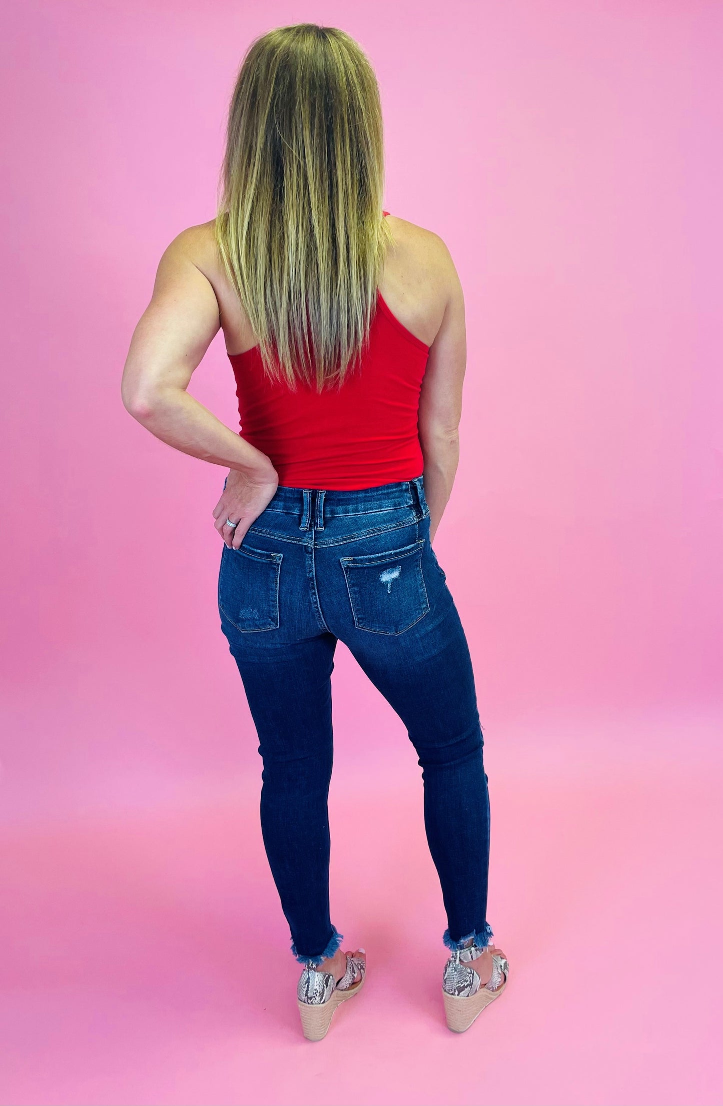 Mid Rise Ankle Skinny