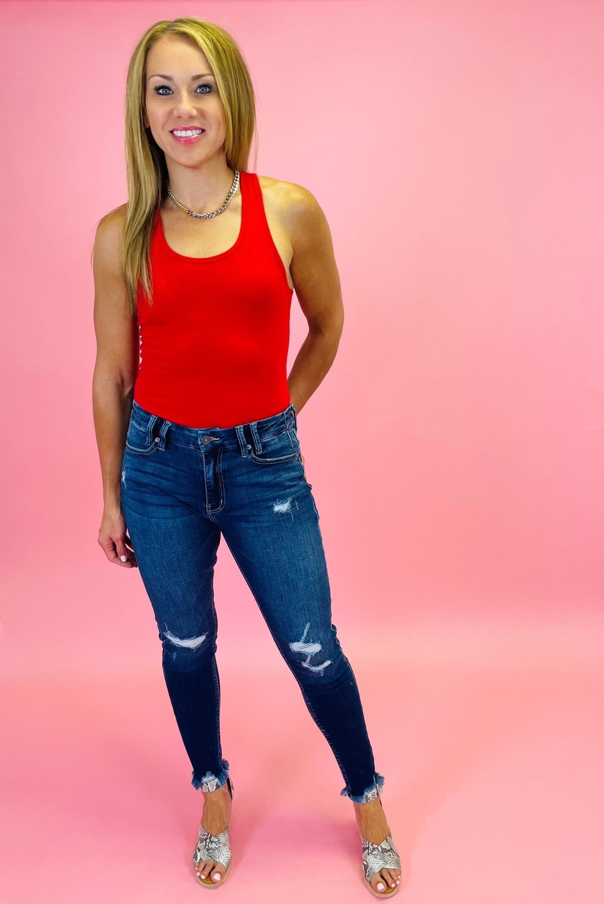 Mid Rise Ankle Skinny