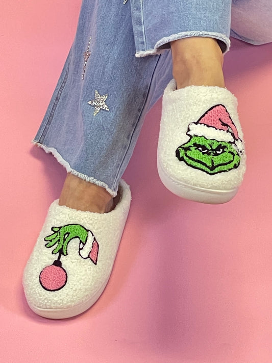 Christmas Grinch Home Slippers