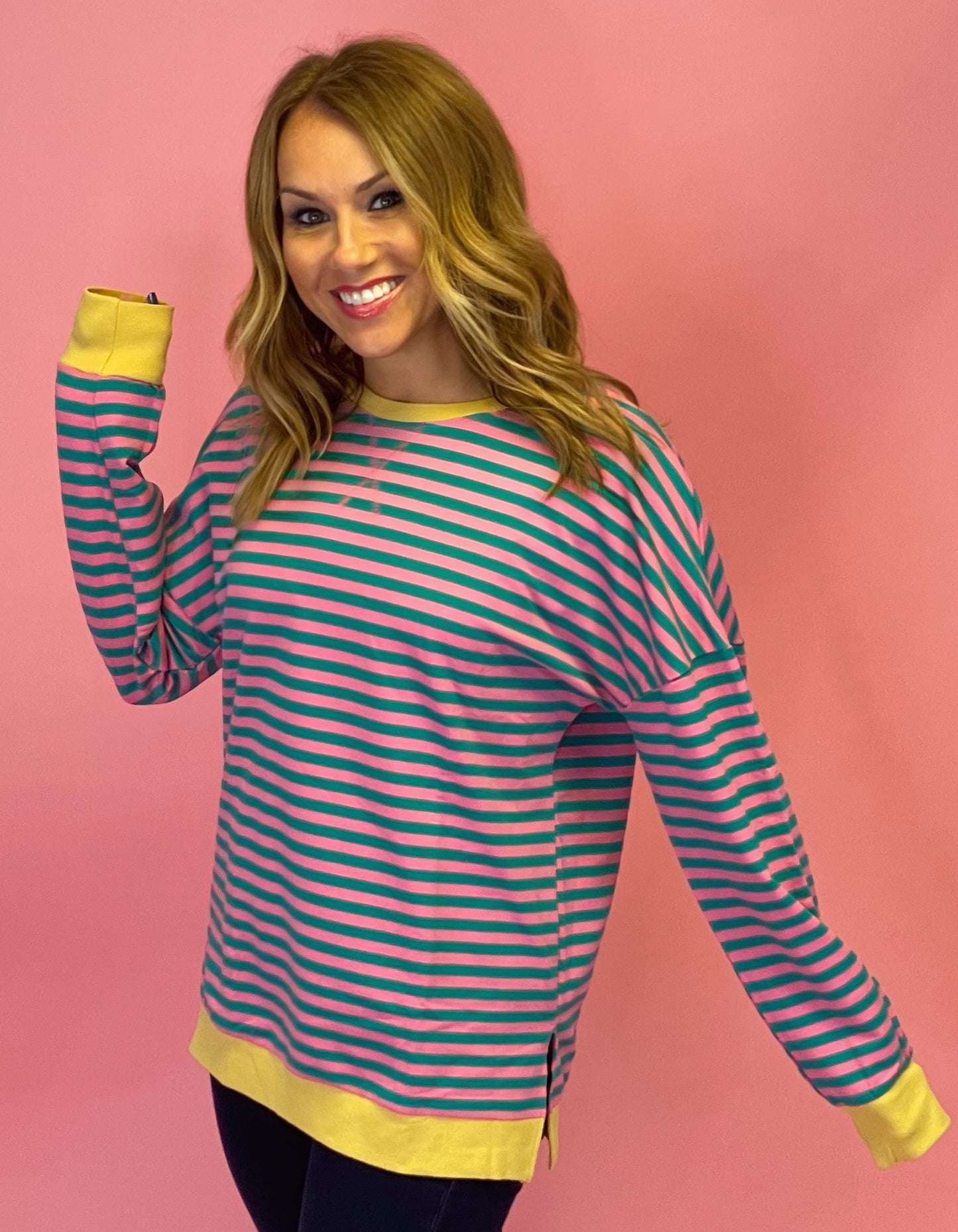 Classic Stripe Long Sleeve Sweatshirt