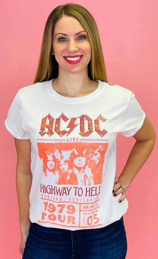 ACDC Highway to Hell Stud Tee
