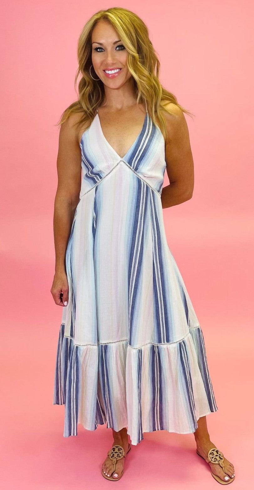 Multi Stripe Sleeveless Dress